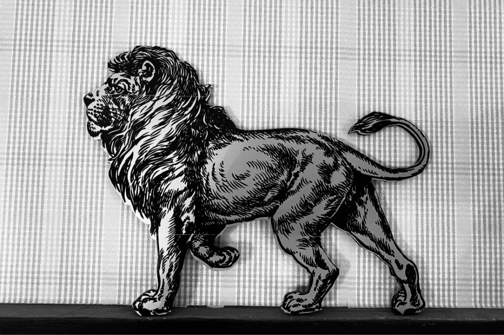 Bild på lejon interiör hos advokatbyrå två lejon